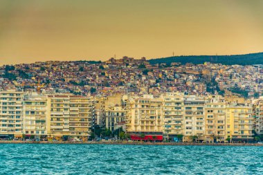 Thessaloniki, greec gün batımı görünümü