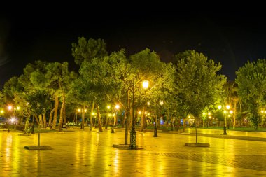 Thessaloniki, Greec Venizelos meydanda gece görünümü