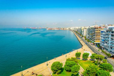 Beyaz Kule'de, Greec Thessaloniki sahil sahil kalbinde havadan görünümü