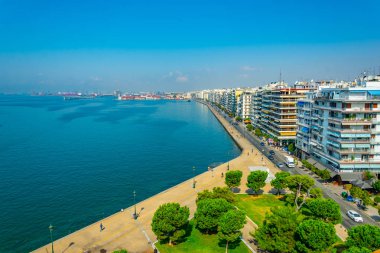 Beyaz Kule'de, Greec Thessaloniki sahil sahil kalbinde havadan görünümü