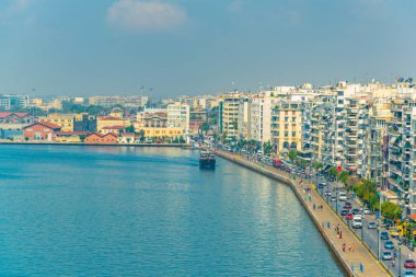 Beyaz Kule'de, Greec Thessaloniki sahil sahil kalbinde havadan görünümü