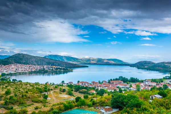 Luchtfoto Van Kastoria Griekse — Stockfoto