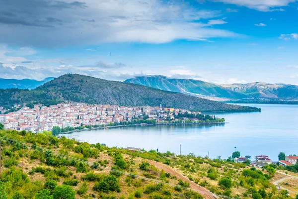 Luchtfoto Van Kastoria Griekse — Stockfoto