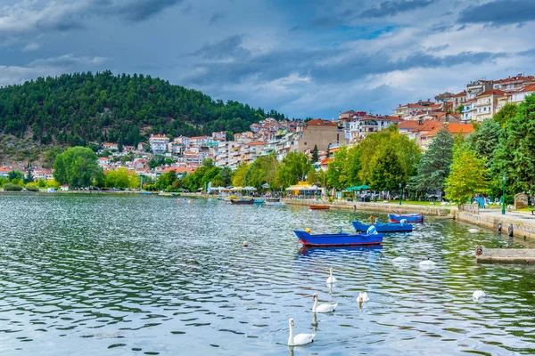 Waterkant Van Kastoria Griekse — Stockfoto