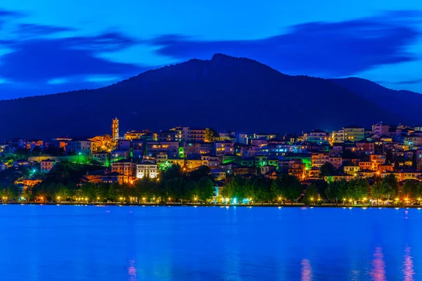 Kastoria Greec Gece Görünümü — Stok fotoğraf