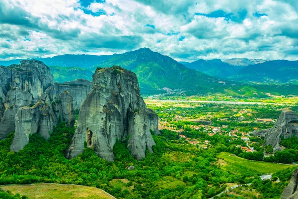 Rock Csúcsok Meteora Greec — Stock Fotó