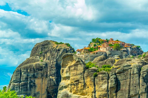 Klostren Varlaam Och Stor Meteor Kloster Meteora Greec — Stockfoto