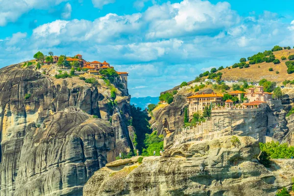 Klostren Varlaam Och Stor Meteor Kloster Meteora Greec — Stockfoto