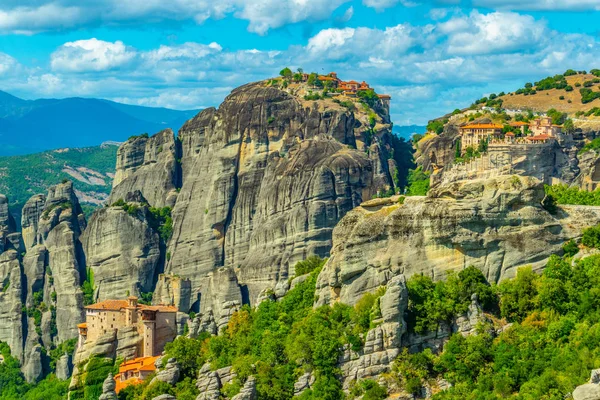 Monasterios Varlaam Roussanou Gran Monasterio Meteoros Meteora Greec — Foto de Stock