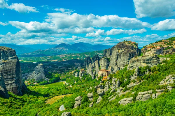 Kolostorok Varlaam Vannak Anapavsa Szent Miklós Nagy Meteor Kolostor Meteora — Stock Fotó