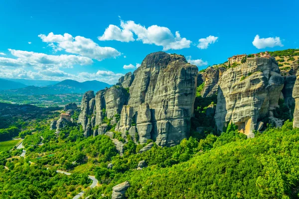 Kolostorok Varlaam Anapavsa Szent Miklós Nagy Meteor Kolostor Meteora Greec — Stock Fotó