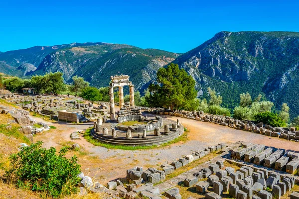 Ruinas Del Templo Atenea Pronaia Delphi Greec —  Fotos de Stock