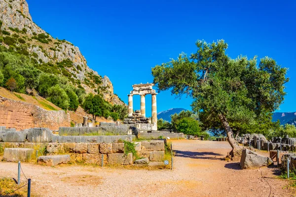 Ruinas Del Templo Atenea Pronaia Delphi Greec —  Fotos de Stock