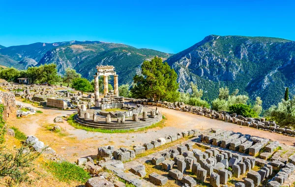 Ruinas Del Templo Atenea Pronaia Delphi Greec —  Fotos de Stock