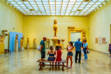Delphi, Yunanistan, 13 Eylül 2017: İç Tarih Müzesi Delphi, Greec