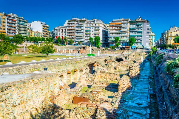 Selanik Yunanistan Eylül 2017 Selanik Merkezinde Greec Antik Agora Görünümünü — Stok fotoğraf