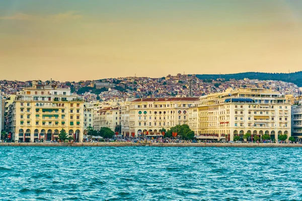 Thessaloniki Grecia Septiembre 2017 Vista Del Atardecer Plaza Aristóteles Tesalónica —  Fotos de Stock