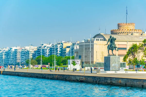 Thessaloniki Grekland September 2017 Vita Tornet Vid Strandpromenaden Thessaloniki Greec — Stockfoto