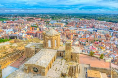 Lleida, Spai La Seu Vella Katedrali'nde havadan görünümü