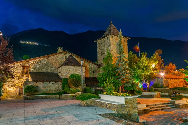 Вид Закат Casa Vall Андорра Велл — стоковое фото