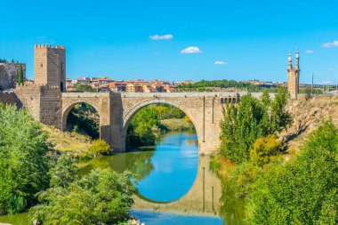 Alcantara river Tajo Toledo, Spai, üzerinde köprü