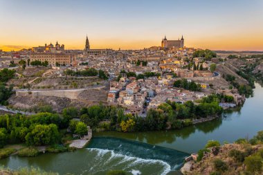 Cityscape Toledo, Spai gün batımı görünümü