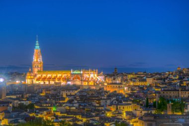 Saint Mary Toledo şehir, Spai manzarası hakim primat katedral gece görünümü