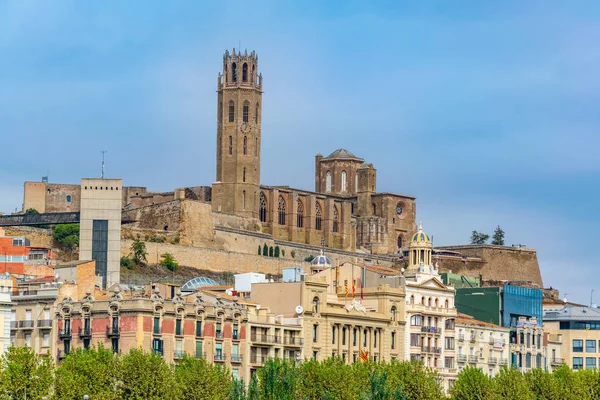 Собору Сеу Велла Зведений Над Lleida Місто Spai — стокове фото