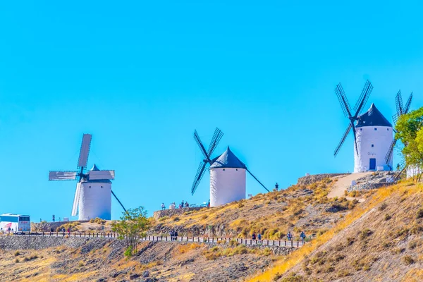 Παραδοσιακό Λευκό Ανεμομυλοι Consuegra Στα Σπαει — Φωτογραφία Αρχείου