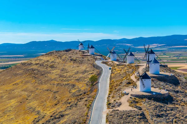 Traditionella Vita Väderkvarnar Consuegra Spanien — Stockfoto