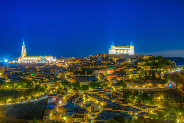 Vue Nuit Paysage Urbain Tolède Spai — Photo