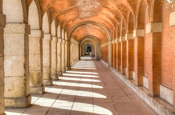 Arcada Cubierta Del Palacio Real Aranjuez Detrás Cerca Spai —  Fotos de Stock