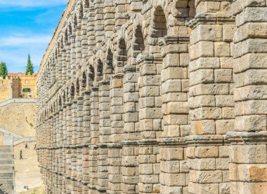Detail of aqueduct at Segovia, Spai clipart