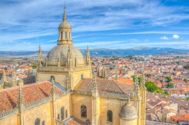  Gotik Katedrali Segovia, Spai, havadan görünümü