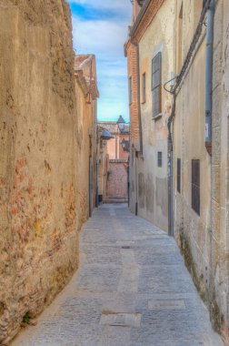 Eski kasaba Segovia, Spai, dar bir sokak görünümü