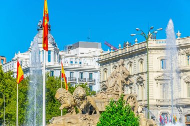 Madrid Plaza de Cibeles 'deki Cibeles Çeşmesi, Spai