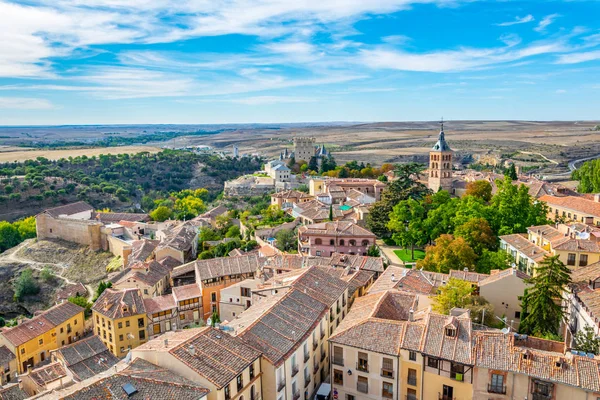 Vista Aérea Del Alcázar Segovia Desde Catedral Gótica Spai — Foto de Stock