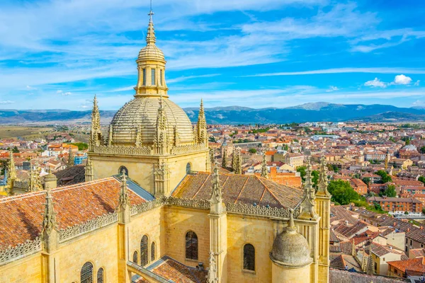 Vista Aérea Catedral Gótica Segovia Spai —  Fotos de Stock