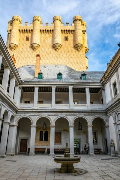 Innenhof Des Alcazar Segovia Spai — Stockfoto