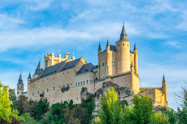 Auringonlasku Näkymät Alcazar Segovia Spai — kuvapankkivalokuva