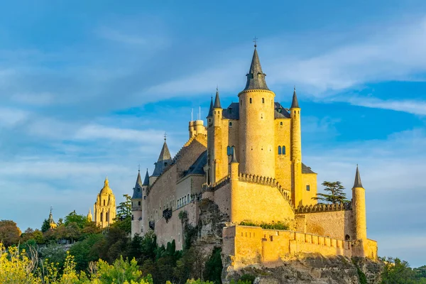 Auringonlasku Näkymät Alcazar Segovia Spai — kuvapankkivalokuva