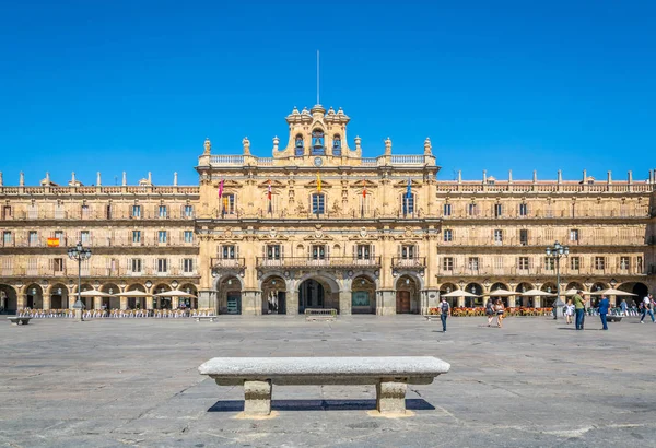 Menschen Schlendern Über Die Plaza Mayor Salamanca Spai — Stockfoto