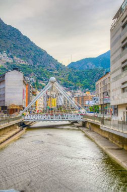 Andorra La Vella, Andorra, 30 Eylül 2017: Andorra la Vell 'de Pont de Paris