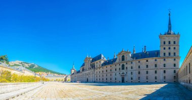 El Escorial, Madrid, 6 Ekim 2017: Royal koltuk, San Lorenzo de El Escorial yakınında Madrid, Spai