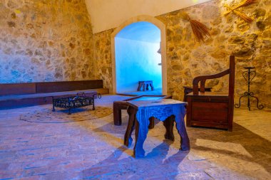 Consuegra, İspanya, 2 Ekim 2017: İç kale Consuegra, Spai
