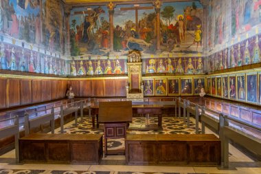 Toledo, İspanya, 2 Ekim 2017: İç Santa Iglesia Catedral Primada de Toledo Toledo, Spai