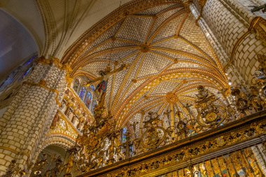 Toledo, İspanya, 2 Ekim 2017: İç Santa Iglesia Catedral Primada de Toledo Toledo, Spai