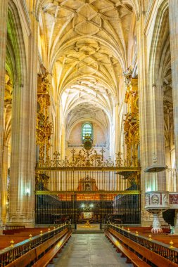 Segovia, İspanya, 4 Ekim 2017: Gotik Katedrali Segovia, Spai, iç