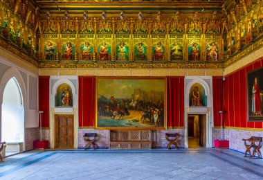 Segovia, İspanya, 4 Ekim 2017: Alcazar de Segovia iç Spai