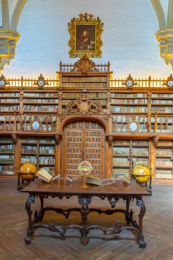 Salamanca, İspanya, 5 Ekim 2017: Konferans salonunun Salamanca Üniversitesi, Spai
